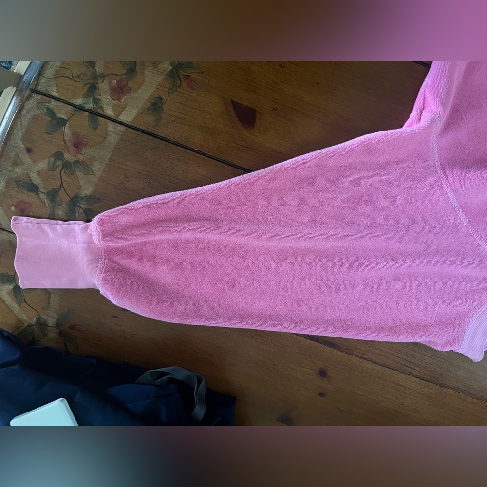 Juicy Couture S Vintage Y2K Pink Off-Shoulder Lounge Top Terry - Picture 8 of 10